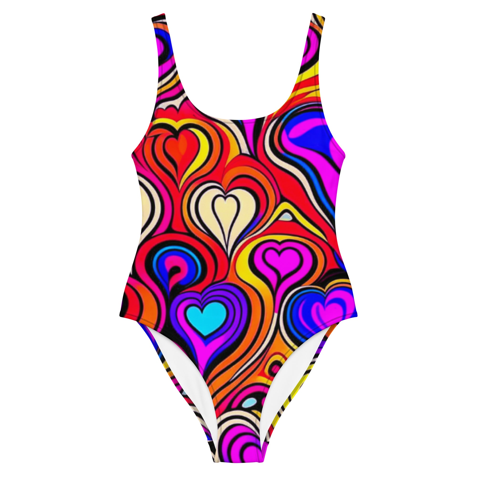 This multicolored rave bodysuit will have you dancing the night away in style. Featuring a vibrant design, this one-piece is perfect for any rave or music festival. With the Heartbeat Harmony Rave Bodysuit, you'll feel comfortable and confident all night long.