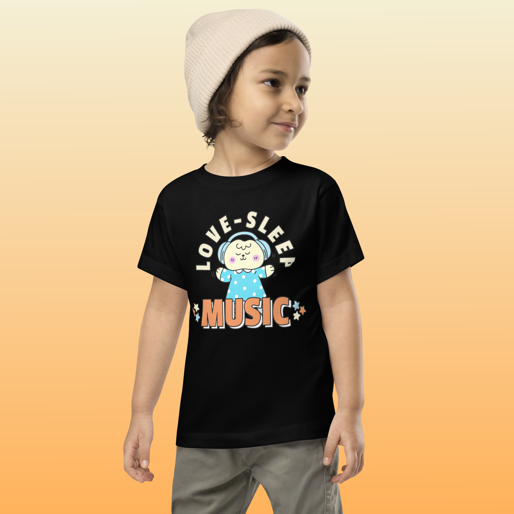Black Toddler Music Love T Shirt Rave inspired t shirt. 