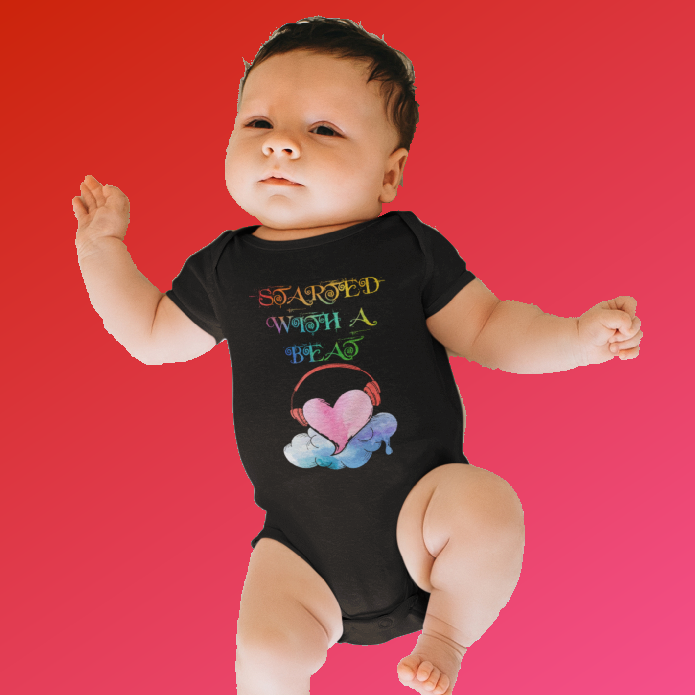 Enjoy your little beat-maker in the BEAT BABY ONESIES! Featuring a rave-inspired design and music beat print, your baby will be standing out from the crowd in style. Made of soft cotton, it's perfect for playing and rocking out.