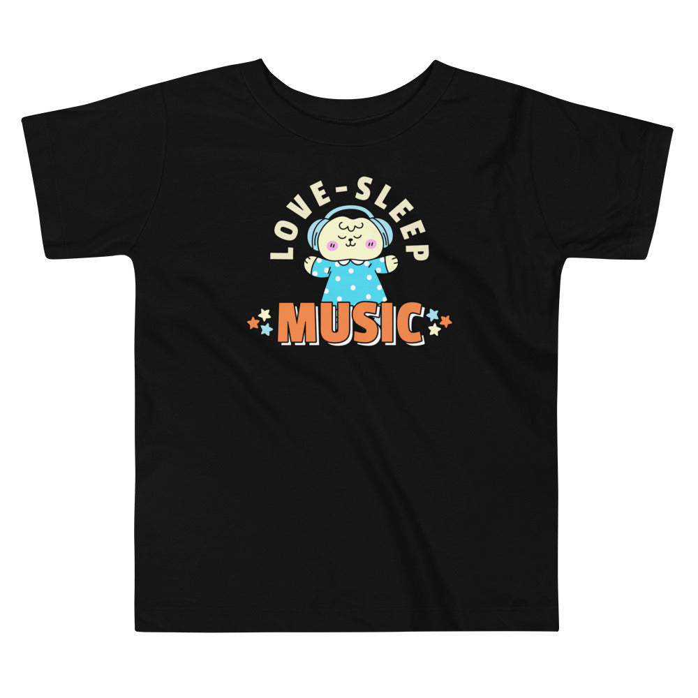 Black Toddler Music Love T Shirt Rave inspired t shirt. 