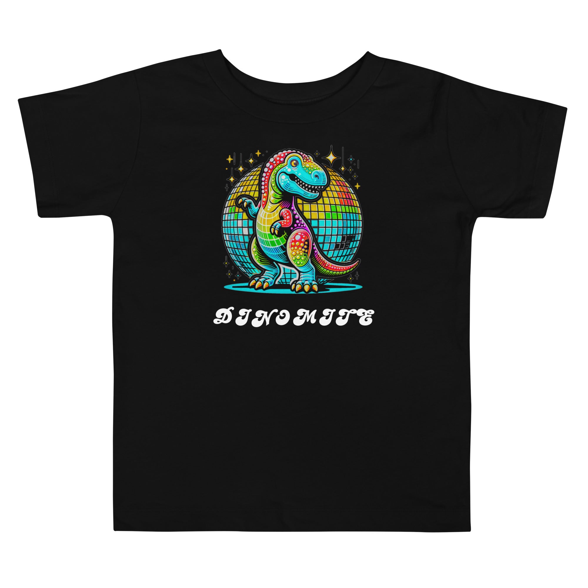 Introduce your toddler to the world of rave culture with our DINOMITE T-SHIRT. This unique design features a dancing Dino, perfect for showcasing your child's love for music and dance. Let them express themselves in style with this playful and trendy shirt.