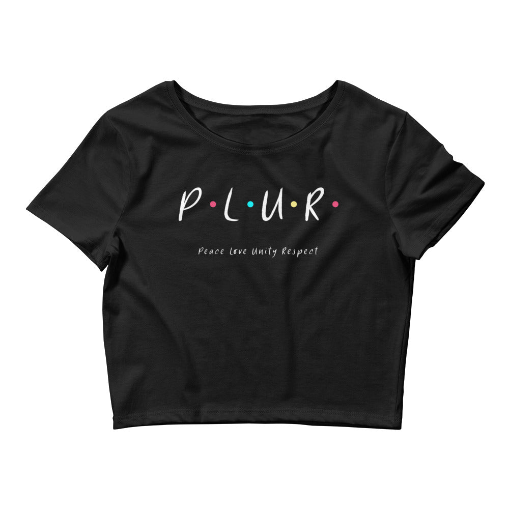 PLUR Crop Top – a stylish Rave-Inspired Design, perfect for any woman looking for a unique fashion statement. Crafted from lightweight fabrics, this top provides a comfortable fit that ensures maximum breathability.