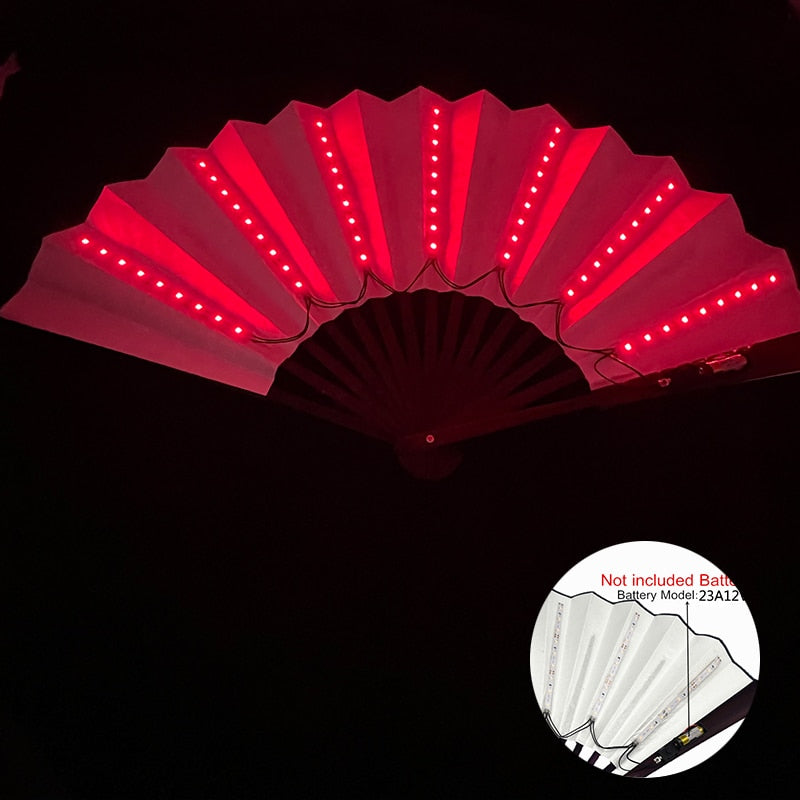 Red LED rave festival party fan 