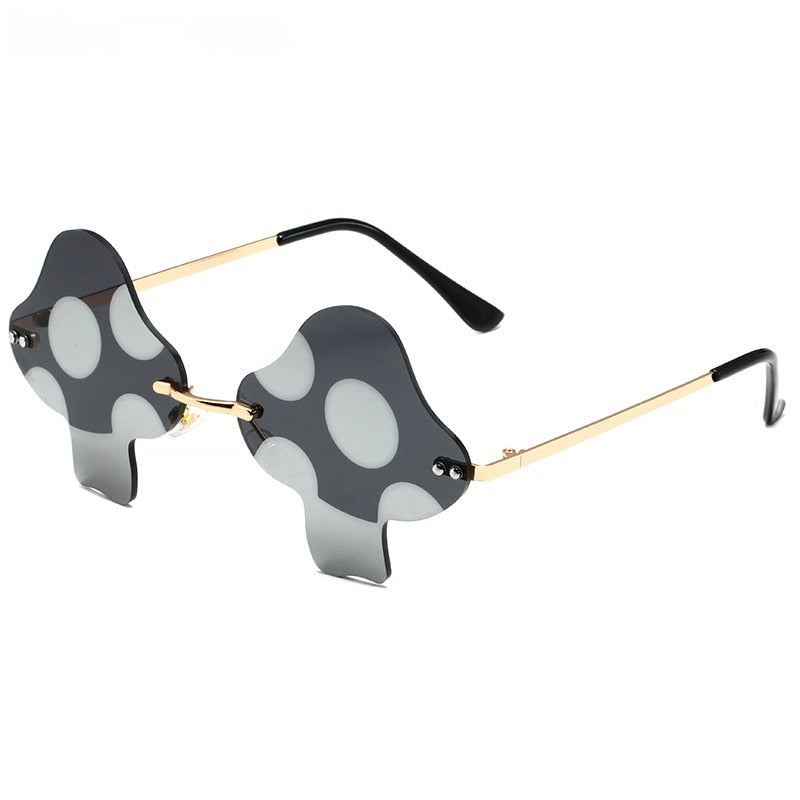Black mushroom rave festival sunglasses for men and women