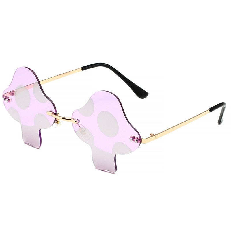 Pink mushroom rave festival sunglasses for men and women