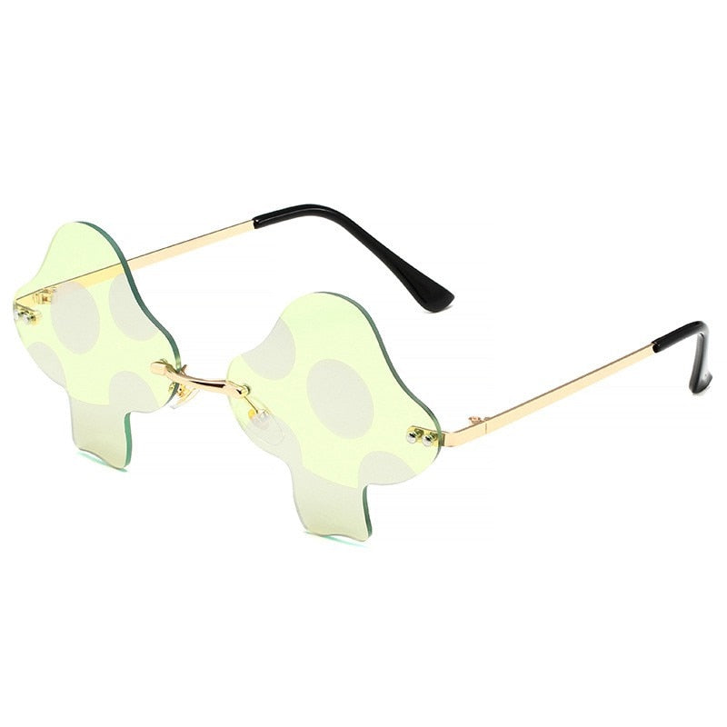 Light Green mushroom rave festival sunglasses for men and women